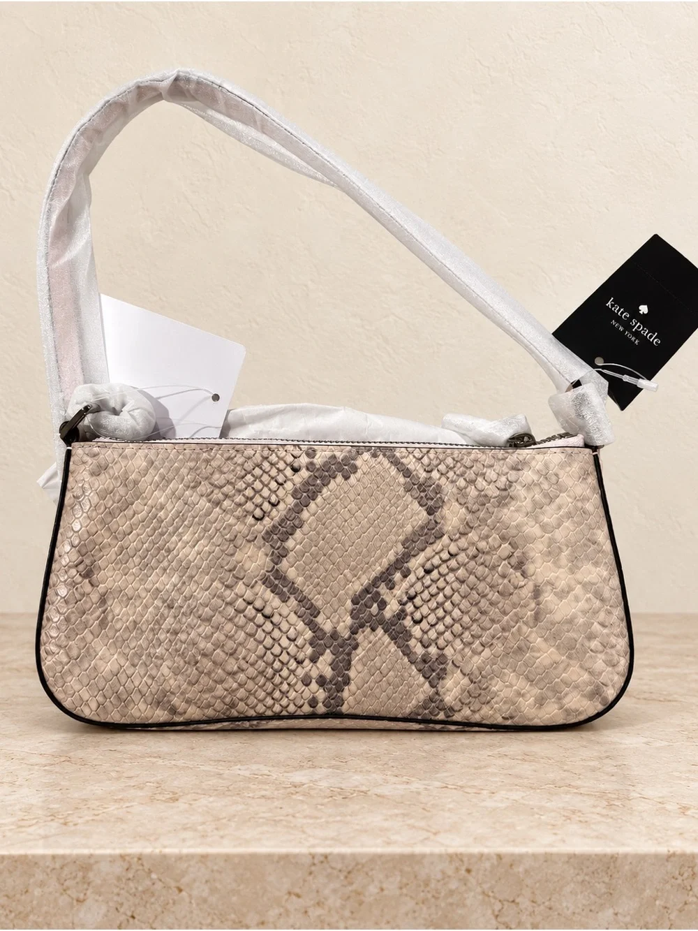 Kate Spade Kayla Snake Embossed Convertible Wristlet Pink Multi NWT